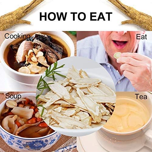 American Ginseng Slices from Wisconsin, DOL American Wisconsin Ginseng Slices Root for Tea, Energy for Men Women Mental Health Boosts Immunity, Gluten Free, Long Strip 1 Box of 8 Ounces
