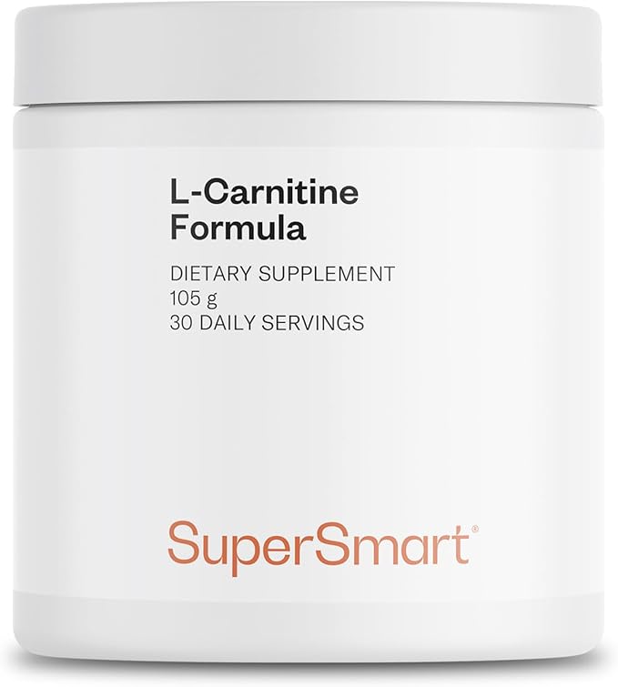 Supersmart - L-Carnitine Formula (Natural Lemon Flavor) - 2-in-1 with Acetyl L-Carnitine & L-Carnitine Tartrate Powder - Amino Acids Complex Supplement | Non-GMO & Gluten Free - 105 g