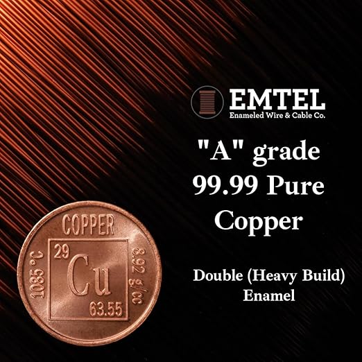 22 AWG - 1 lb (505 feet) 99.9% Pure Copper Wire, Enameled Magnetic Wire for Motor, Transformer, Magnetic Coil, & Electroculture Gardening, Winding Magnet Wire - 220°C (428°F) Thermal Class