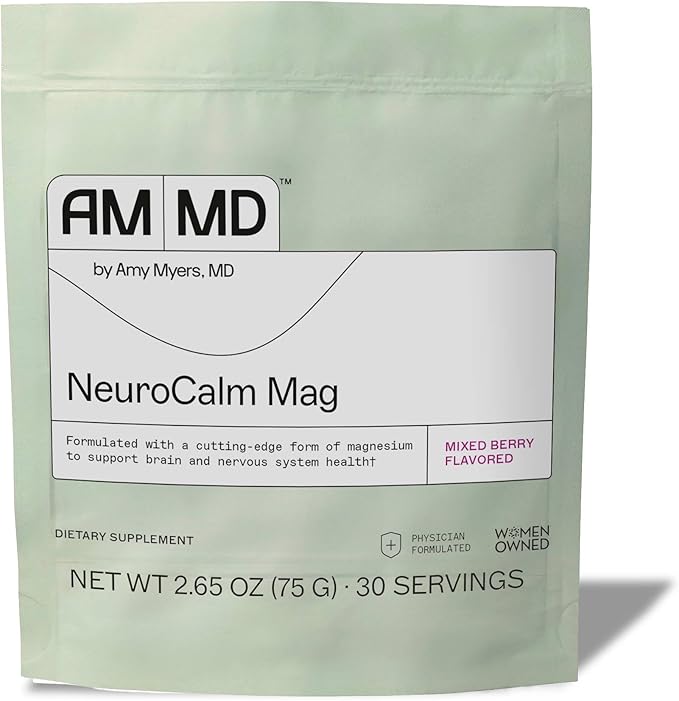 Amy Myers MD NeuroCalm Mag - Magnesium Body, Brain & Nervous System Dietary Supplement - Gluten-Free, Dairy-Free & Non-Soy Healthcare Supplement - 30 Servings
