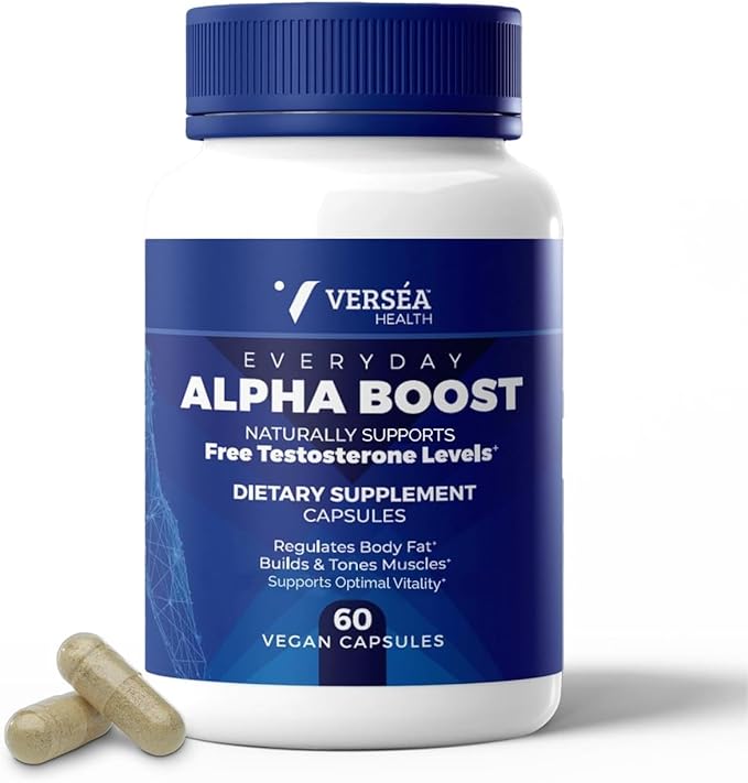 Alpha Boost โ Natural Free Testosterone Support, Energy, Stamina, Endurance & Vitality for Men & Women, Multivitamin for Healthy Aging & Performance & Utilizes VESIsorbยฎ (60 Ct)