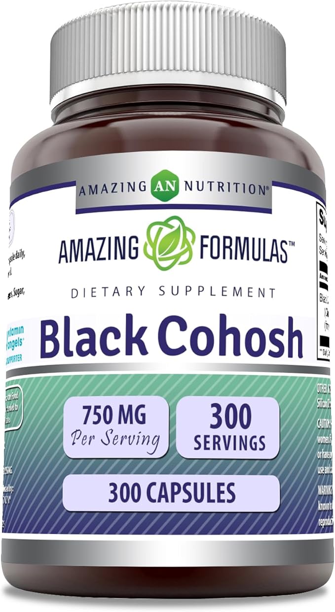 Amazing Formulas Black Cohosh Supplement | 750 Mg per Serving | 300 Capsules | Non-GMO | Gluten-Free | Made in USA