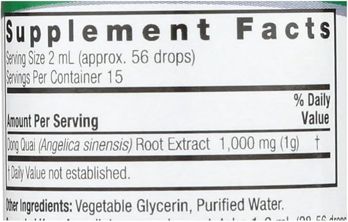 Nature's Answer Dong Quai Womens Support Supplement - Female Hormonal Support, Female Wellness Supplement, Liquid Extract, Alcohol Free, Gluten Free, Kosher - 1 oz