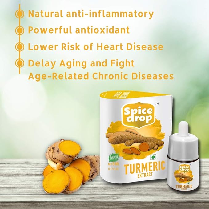 Spice Drop Turmeric Tea Latte Extract | Healthy Mix Immunity Drink | Made With Turmeric, Black Pepper, Nutmeg, Cardamom, Cinnamon, Ginger, Clove | No Added Colors, Preservatives | Pack Of 1 | 0.17 oz
