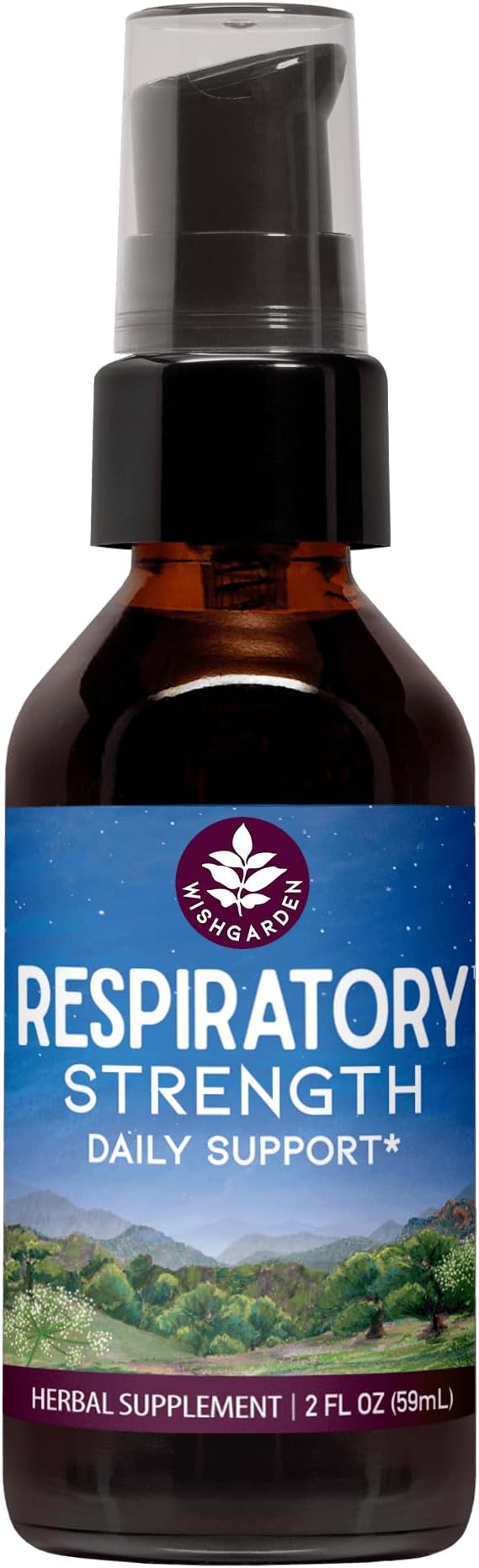WishGarden Herbs Respiratory Strength Daily Support - Plant-Based Herbal Lung Support Supplement with Organic Mullein & Elecampane, Supports Long-Term Lung Resilience and Better Lung Efficiency, 2oz