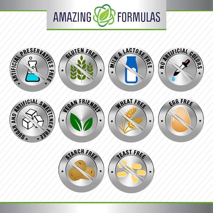 Amazing Formulas Berberine with Bitter Melon & Banaba Extract Complex | 1250 Mg per Serving |120 Veggie Capsules | Non-GMO | Gluten-Free | Made in USA