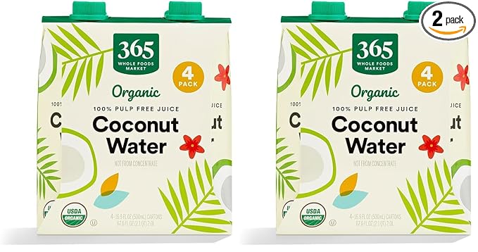 365 by Whole Foods Market, Organic Coconut Water 8 Pack, 67.6 Fl Oz