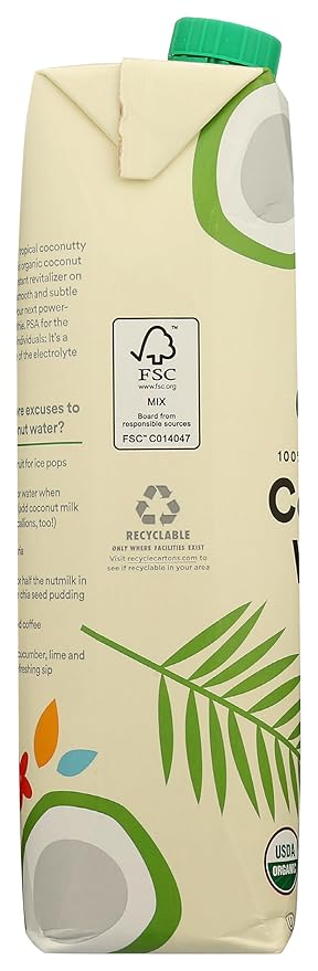 365 by Whole Foods Market, Organic Coconut Water, 100% Pulp-Free Juice, 33.8 Fl Oz