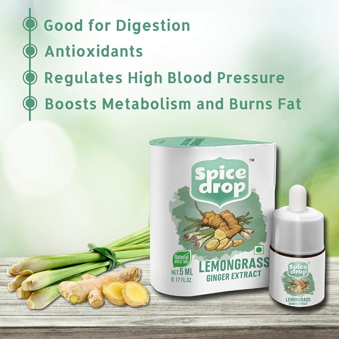 Spice Drop Variety Combo Pack Of 7 |Chai Masala, Cardamom, Ginger, Lemongrass, Cinnamon, Clove, And Black Pepper Extract| Vegan | Natural Extracts |180 Drops Each | 0.17 Oz * Set Of 7