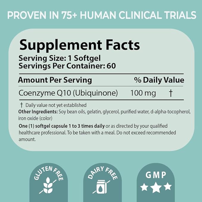 Pharma Nord Bio-Quinone Gold Coenzyme Q10 100mg | The Original CoQ10 | High Absorption, Backed by Research | Essential Antioxidant for Energy, Heart Health and Fertility Support* | 60 Softgels