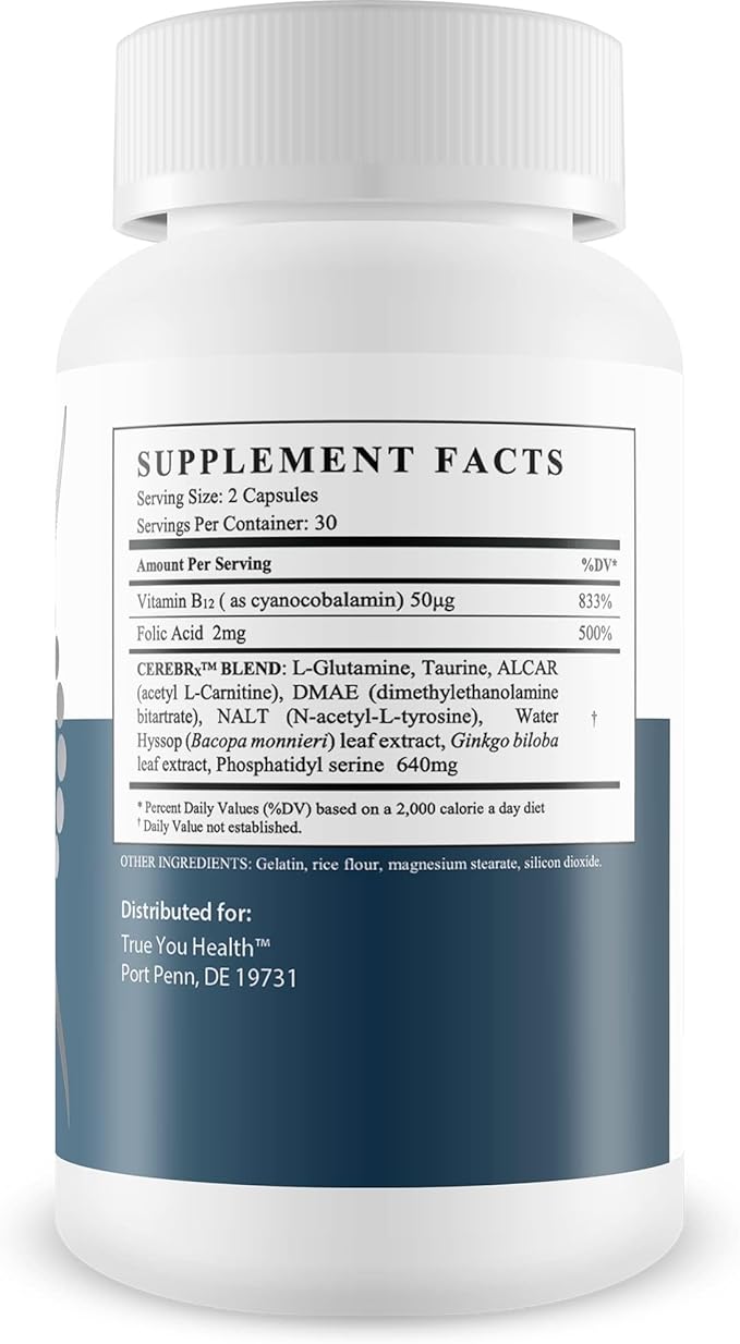 Advanced Memory Formula - by True You Health - Our Best Memory & Brain Formula - Formulated with Ginkgo Biloba and Other Premium Ingredients for Cognitive Performance, Focus, and Clarity