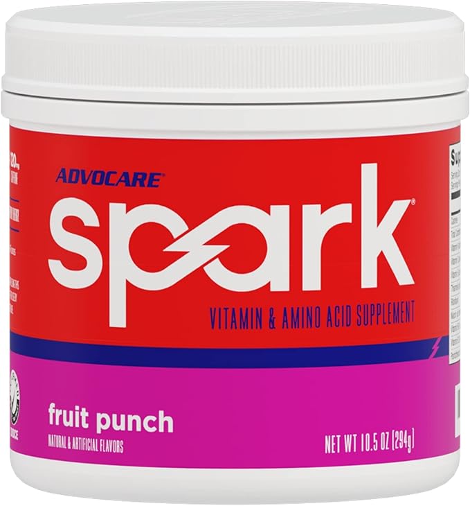 AdvoCare Spark Vitamin & Amino Acid Supplement - Focus & Energy Drink Powder Mix with Vitamin A, B-6, C & E - Also Includes L-Carnitine & L-Tyrosine - Fruit Punch - 10.5 oz
