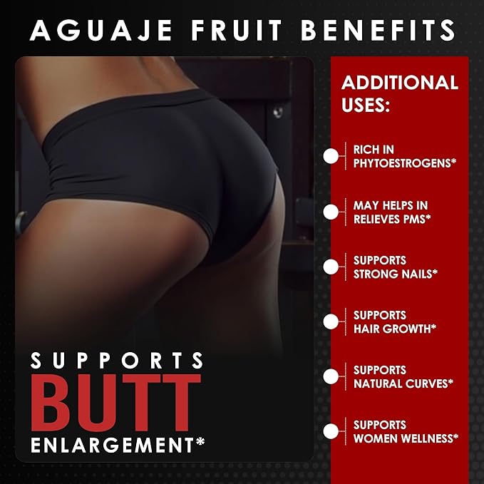 Amalth Aguaje Curves Capsule for Women 1000 mg- Extra Strength from Peru Natural Supplements- 120 Capsules Non- GMO Premium Quality Pills