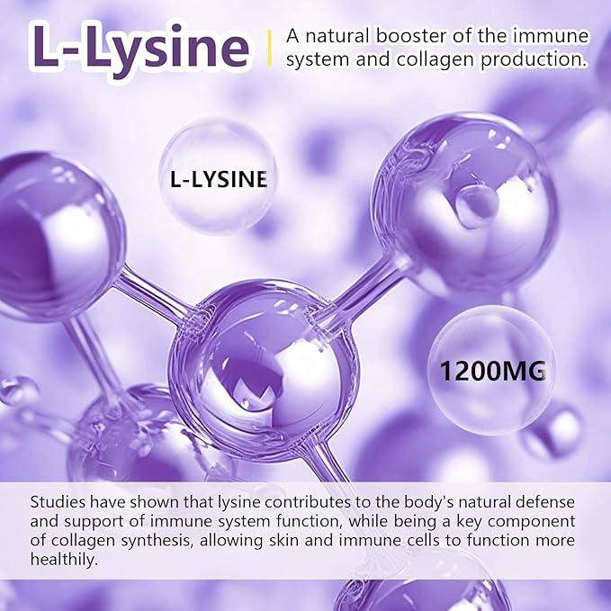 1 Pack 1200 MG L-Lysine Gummies for Immune Support & Collagen Boost - Chewable Lysine Supplement for Adults, Lip & Cold Sore* Support for Women,Blueberry, Non-GMO, Gluten Free,60 Counts