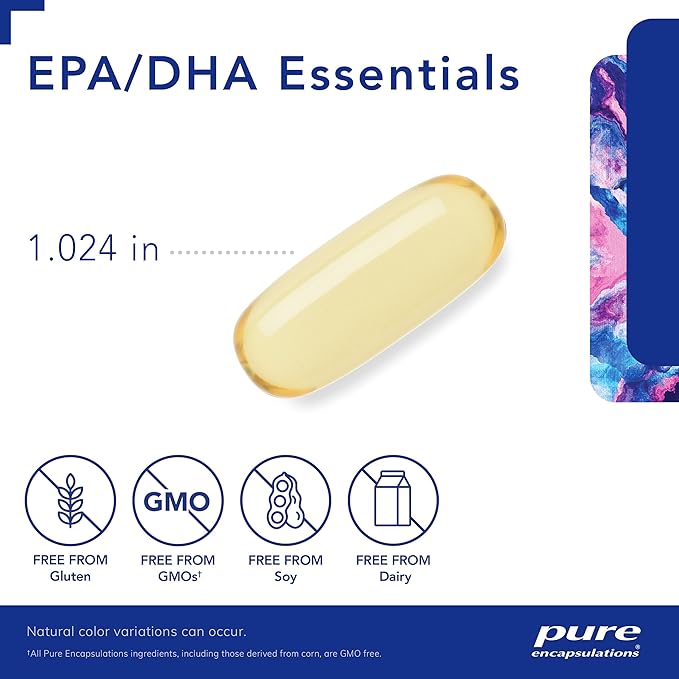 Pure Encapsulations EPA/DHA Essentials - Fish Oil Concentrate Supplement to Support Cardiovascular Health - Premium EPA & DHA Supplement with Omega 3 - 180 Softgel Capsules