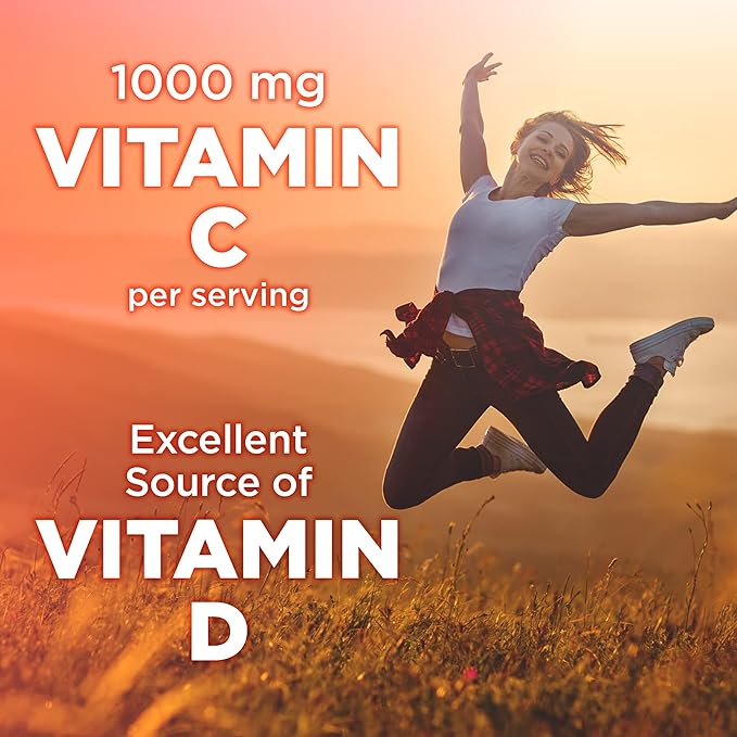 Amazon Basic Care - Immune Support Supplement, Berry Chew Tablets, excellent source of the body-essential sunshine Vitamin D, 32 Count