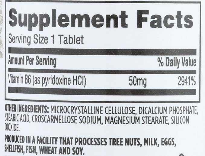365 by Whole Foods Market, Vitamin B6 50Mg, 50 Count (Pack of 2)