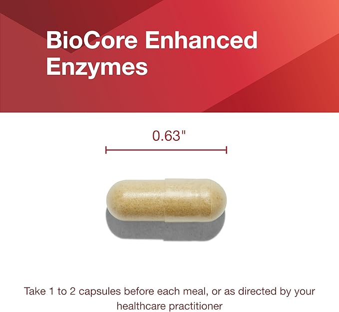 Protocol BioCore Enhanced Enzymes - Helps Digest Beans & Cruciferous Vegetables* - Digestion Supplement* - Amylase & Lipase - Kosher & Vegan - 90 Veg Capsules