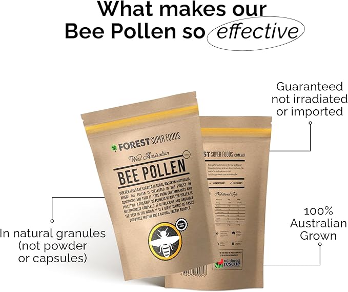 Western Australian Bee Pollen Granules 250g | Premium Quality + Not Imported | Nutrient-Rich Complete Food from