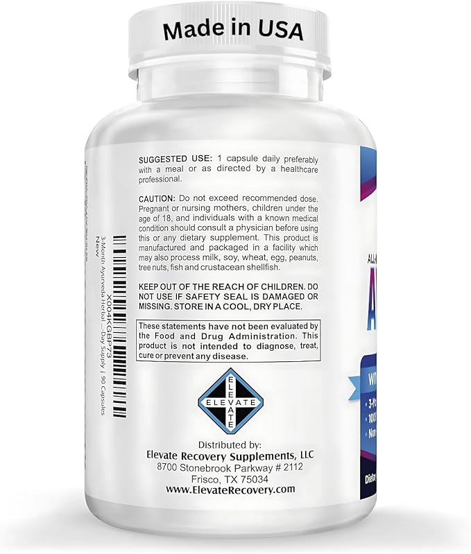 17-in-1 AYURVEDA Supplements (3-Month Bulk Supply) | Traditional Blend of Ayurvedic Herbs | Overall Health & Wellness Support Supplement | Strong Mind, Body & Spirit | Ayurveda Products | 90 Capsules