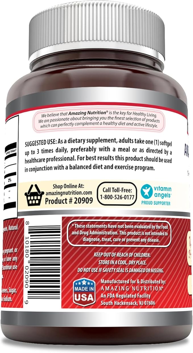 Amazing Formulas CLA Amino Acid Supplement | 1000 Mg per Serving | Softgels | Non-GMO | Gluten-Free | Made in USA (1 Pack, 120 Count)