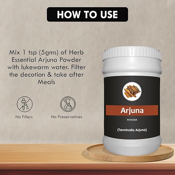 35.27 Ounce Arjuna Powder, Terminalia Arjuna Bark Supplement, Polvo de corteza de Arjuna, No Preservatives, Vegan and GMP Certified- 35.27 Ounce (Pack of 1)