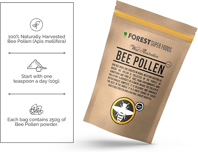 Western Australian Bee Pollen Granules 250g | Premium Quality + Not Imported | Nutrient-Rich Complete Food from