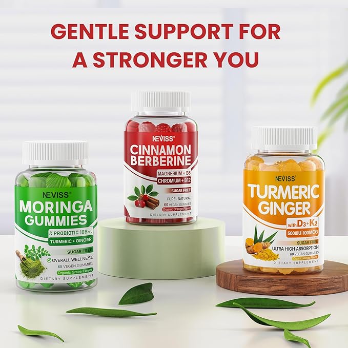 Sugar Free Ceylon Cinnamon Berberine Gummies 2000mg Max Strength Complex Supplement with Bitter Melon, Chromium & Magnesium Glycinate, Organic Berberine HCL Cinnamon Gummy Supplements, Vegan, 120Cts