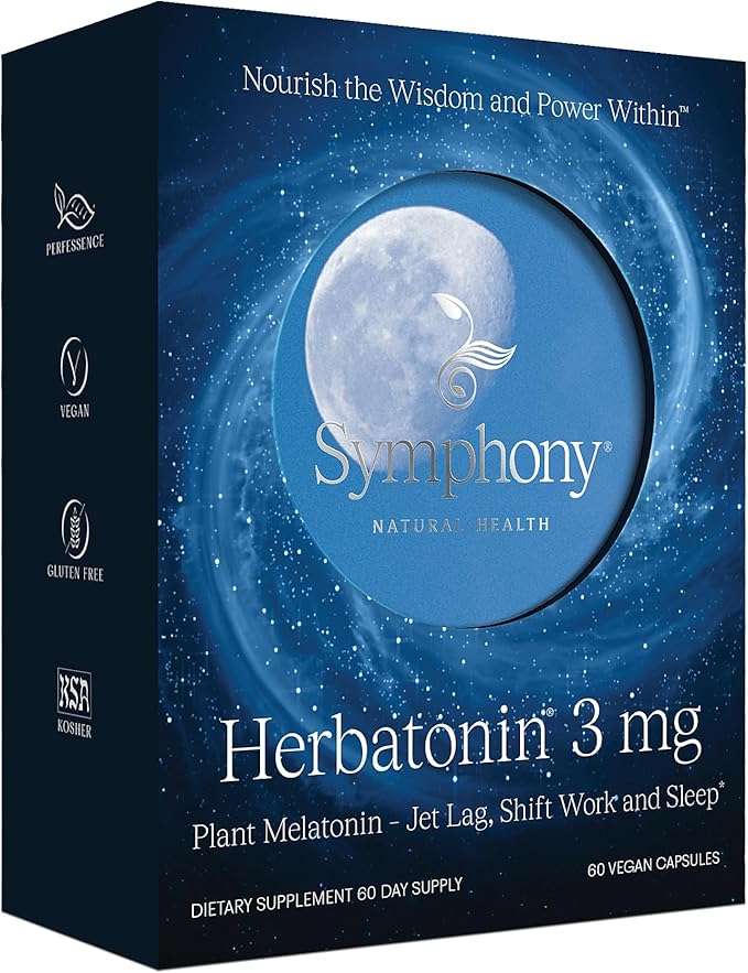 3mg - The First Natural Plant Melatonin Adult Sleep Aid, Circadian Rhythm Support for Jet Lag, Shift Work, General Sleeplessness - 120 Pure Vegan Capsules (120 Day Supply)