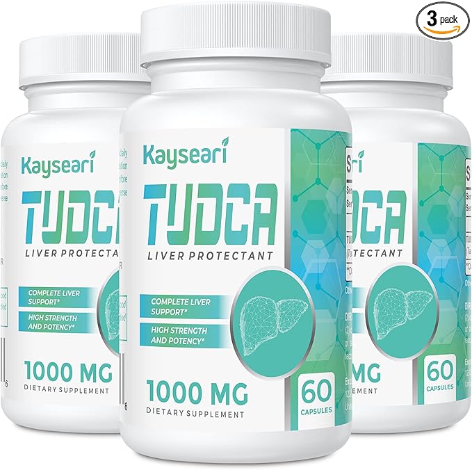 TUDCA Bile Salts Supplement 1000mg - 180 Veggie Capsules,Liver Support Supplement for Detox Cleanse,Gelatin Free