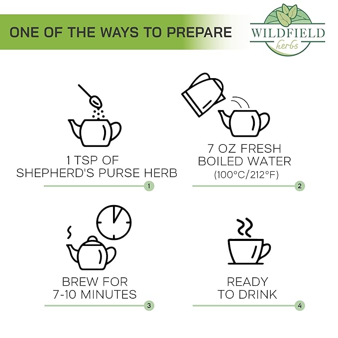 1.8 oz. Shepherds Purse Herb Bulk Herbal Tea Shepard Purse Herb (Capsella Bursa-Pastoris) - 50g Tea Bolsa De Pastor