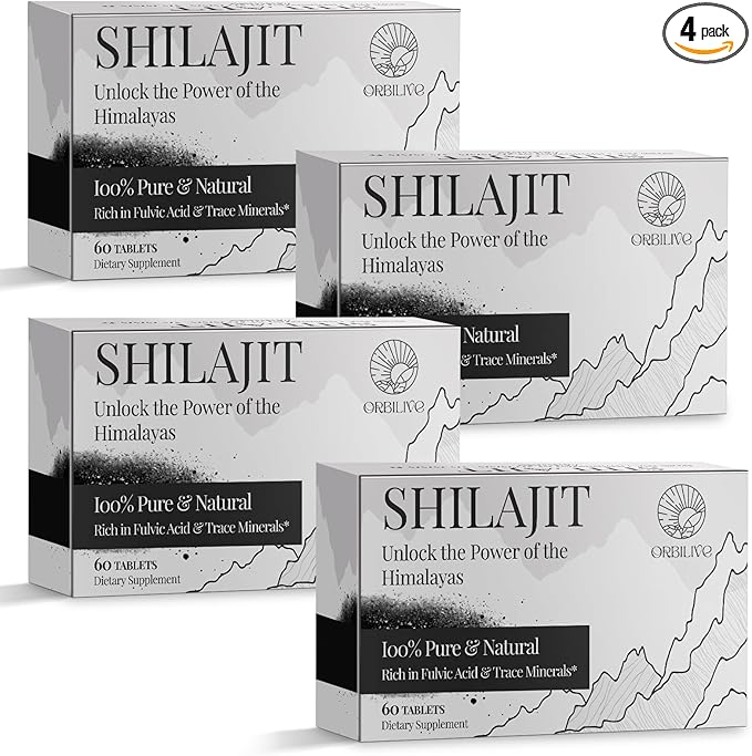 30,000 MG Shilajit Tablets, 100% Shilajit Pure Himalayan Organic, Shilajit for Men and Women Rich in Fulvic Acid & 85+ Trace Minerals, Shilajit Supplement for Energy & Immune System, 240 Count
