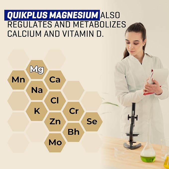 QuikPlus Liquid Mineral Supplement for Adults – Vegan, Gluten-Free, All Natural, Highly Bioavailable – 2 oz Bottle (Magnesium)