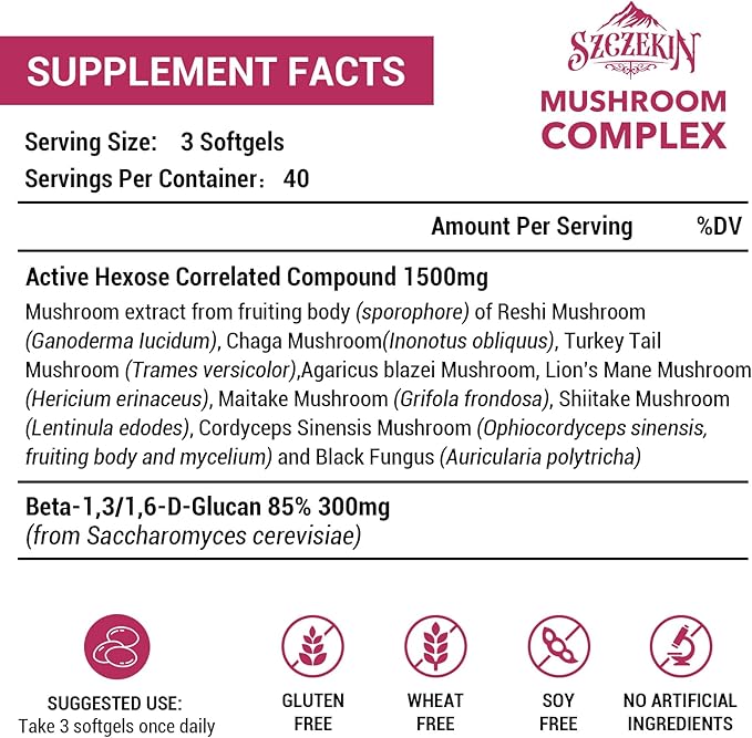 1500mg Liposomal Active Hexose Correlated Supplement,240 Soft Gels Beta-Glucans with Natural Mushroom Extract, Immune System, Liver Function, Maintain T-Cell & Killer Cell Activity