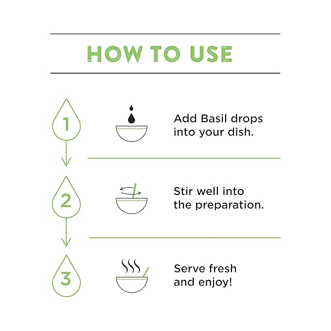 Spice Drop Basil Extract | 100% Natural | For Soup, Pasta, Pizza, Spaghetti, Gourmet Dishes | 0.17oz (180 drops) | Natural Herb Extract | Authentic Flavor | Vegan | Keto & Paleo Friendly | Non-GMO | Squeeze, Drop And Stir