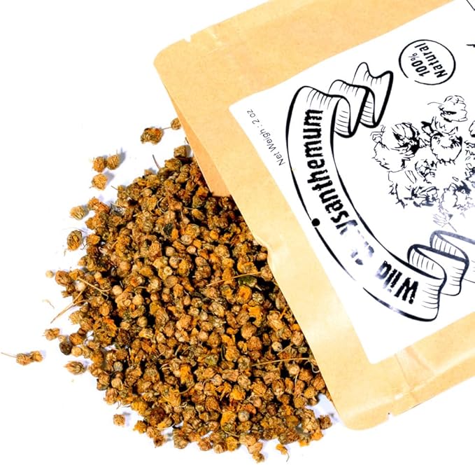 Wild Chrysanthemum (Dendranthema indicum/Ye Ju Hua/野菊花/야생 국화) – 60g (2oz) Dried Whole Flowers – Traditional Botanical Tea Ingredient