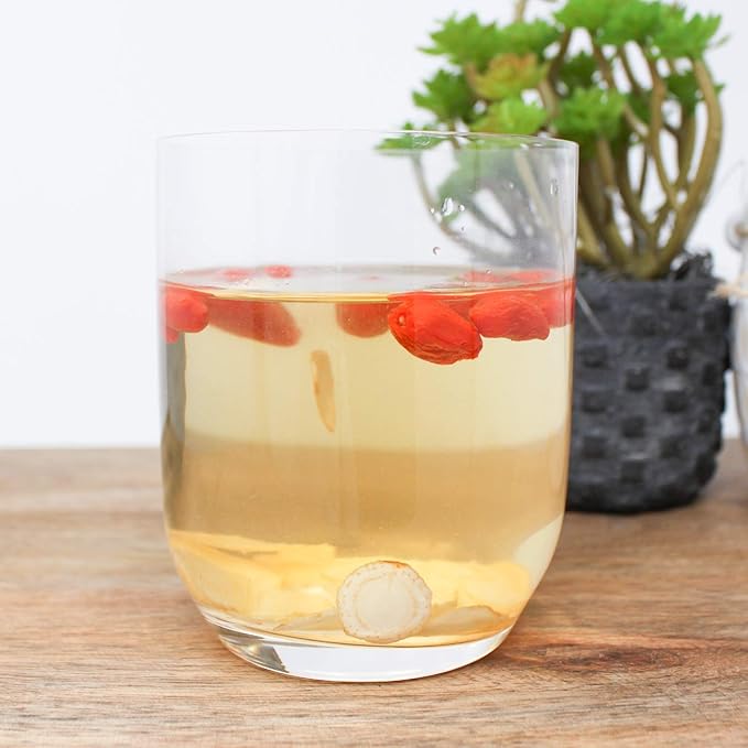 American Ginseng Slices from Wisconsin, DOL American Wisconsin Ginseng Slices Root for Tea, Energy for Men Women Health Boosts Immunity,多年生長 大园切片 花旗參/西洋參, Lager Round Strip 1 Box of 4OZ