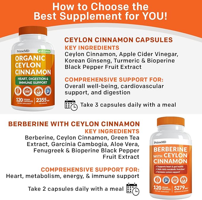 21-in-1 Berberine Supplement with Ceylon Cinnamon with Chromium, Bitter Melon and Green Tea Extract and Black Pepper Extract 5X for Energy & Metabolism Support with 5279 mg (120 ct, Pack of 2)