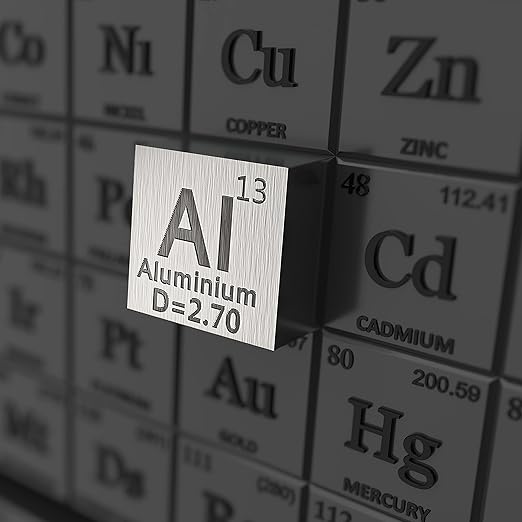Aluminum Cube - Metal Element Cubes - Laser Engraved Density Cube Set for a Periodic Table of Elements Collection - (Aluminum, 1 inch)