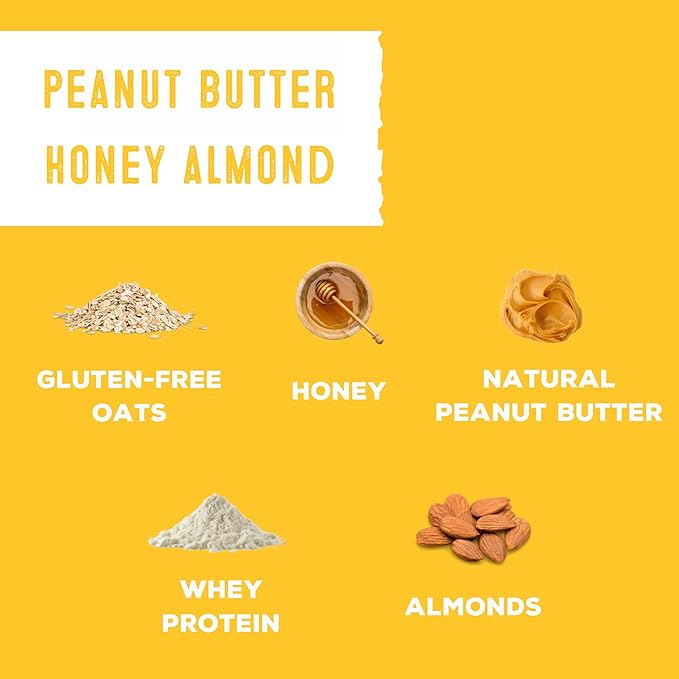 simplyFUEL Whole Food Protein Balls - Peanut Butter Honey Almond Snacks - 8g Protein Snack - Gluten Free Energy Balls
