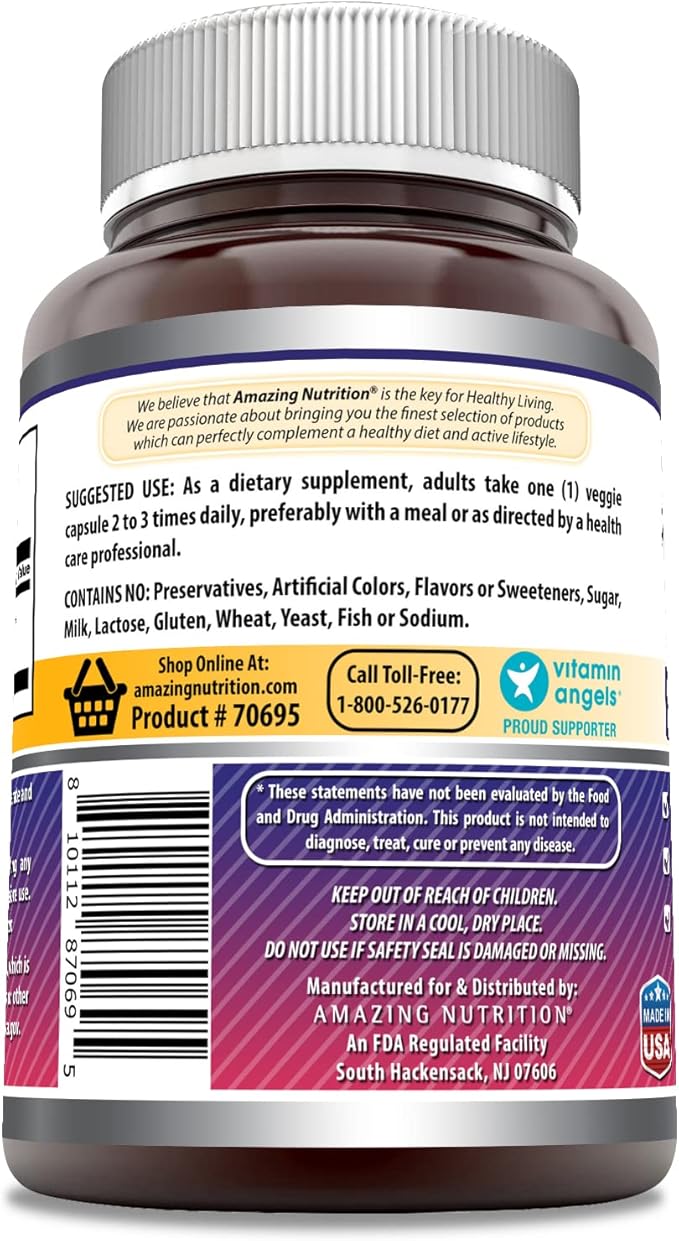 Amazing Formulas Elderberry (10:1 Concentrate) Supplement | 500 Mg per Serving | 240 Capsules | Non-GMO | Gluten-Free | Made in USA