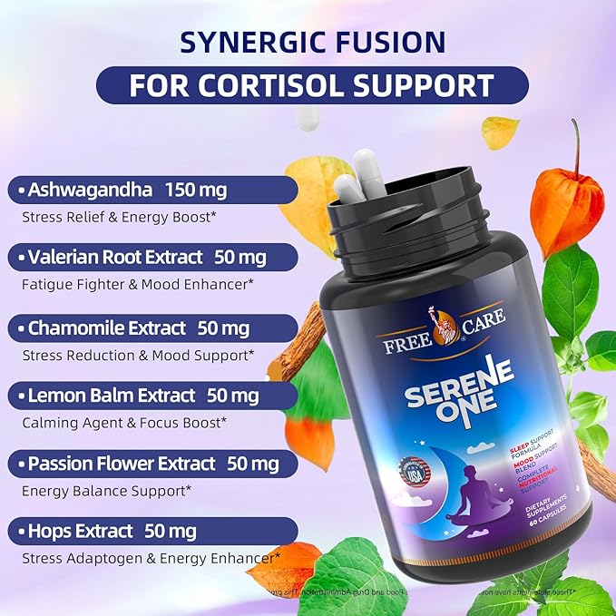 15-in-1 Melatonin Sleep Capsules - Natural Sleep Aids for Adults with Melatonin 5mg and Magnesium Glycinate, Support Sleep Health, Stress Relief with Ashwagandha, L-Theanine,GABA, 5-HTP - 60 Capsules