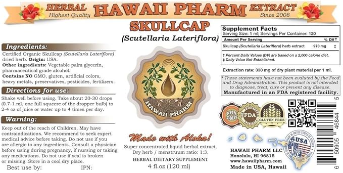 Skullcap (Scutellaria lateriflora) Liquid Extract 4 fl.oz