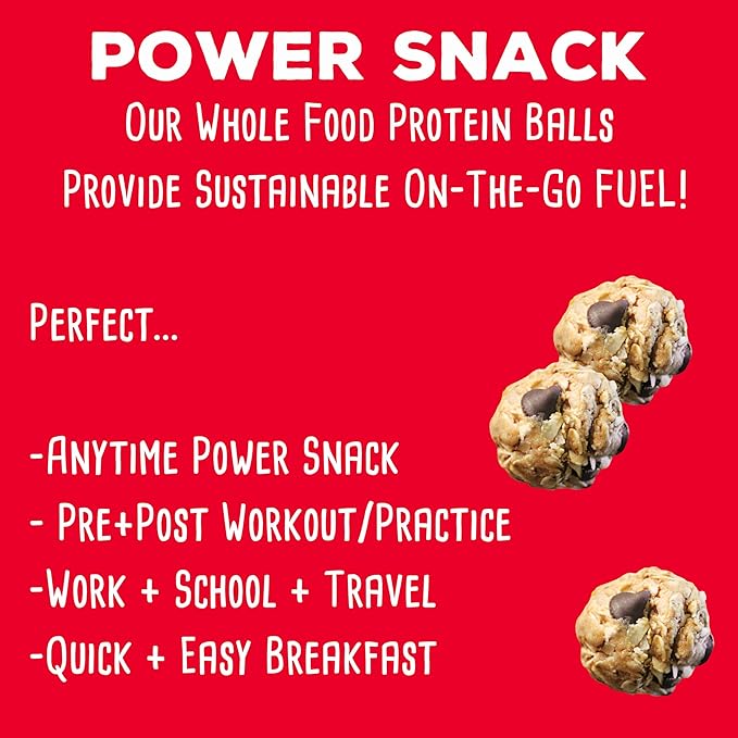 simplyFUEL Whole Food Protein Balls with Probiotics - Chocolate Coconut Peanut Butter Snacks - Protein Snack - Gluten Free Energy Balls (24 Pouches - 2 Balls)