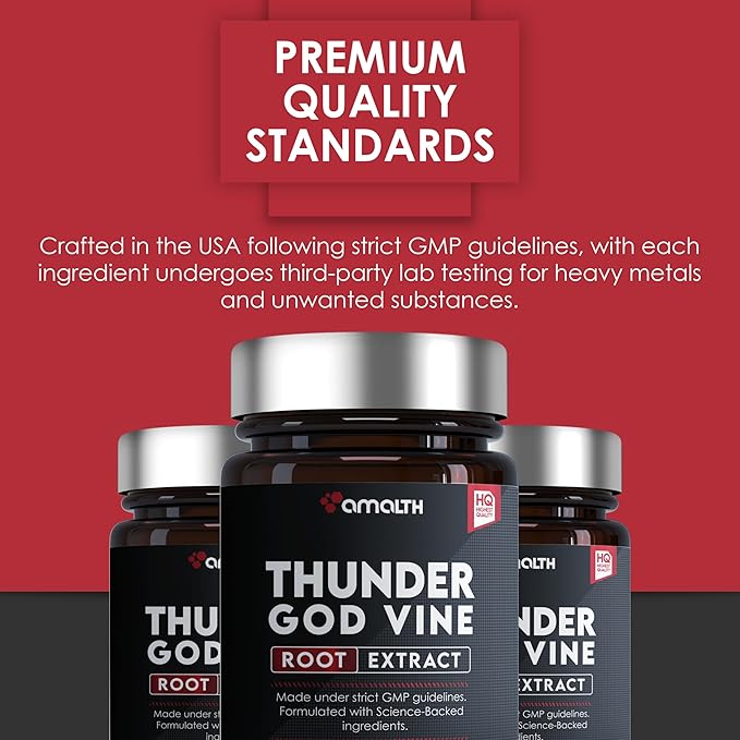 AMALTH Thunder God Vine Root – Tripterygium Wilfordii Herbal Supplement – Capsules with Lei Gong Teng Extract with Triptolide – 120 Capsules