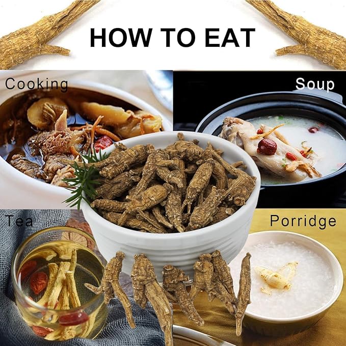Wisconsin American Ginseng 8OZ, American Wisconsin Ginsengss Slices Root 西洋参/花旗参 Energy for Men & Women Ginseng in Soup, Tea Smoothies Medium 4 Ounce 2 Box