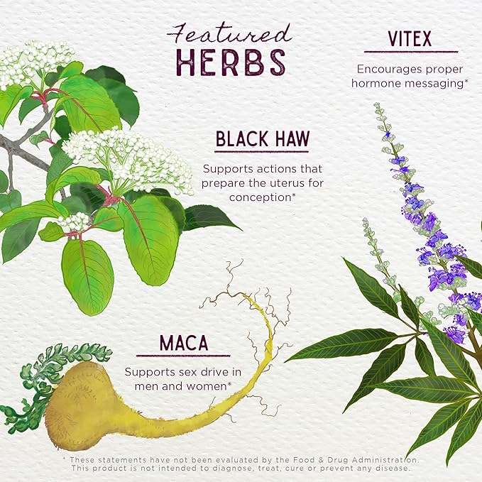 WishGarden Herbs Fertility Prep - All-Natural Fertility Herbal Supplement with Vitex, Red Maca & Raspberry Leaf, Supports Healthy Hormone Balance for Women, Optimal Uterine Health & Conception, 2oz