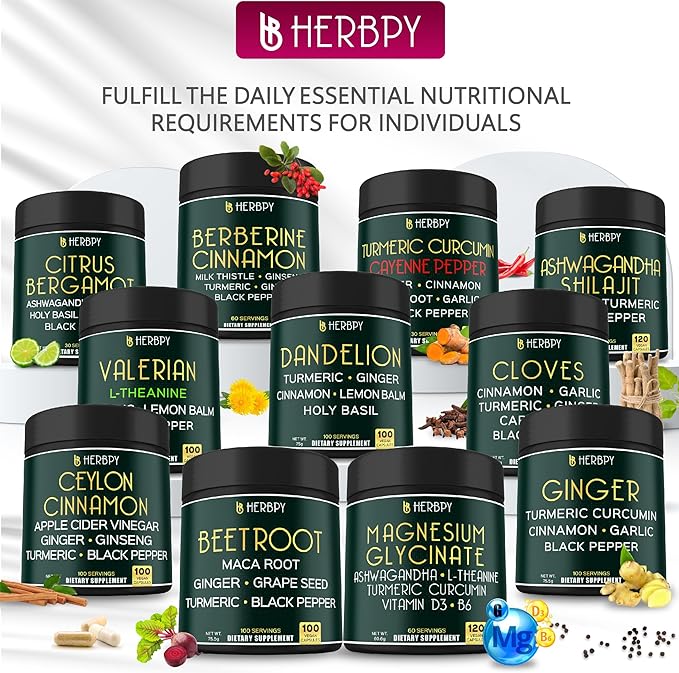 6in1 Beetroot Supplement with Maca Root, Grape Seed, Ginger, Turmeric and Black Pepper for Heart Health & Immune Support - 100 Vegan Capsules