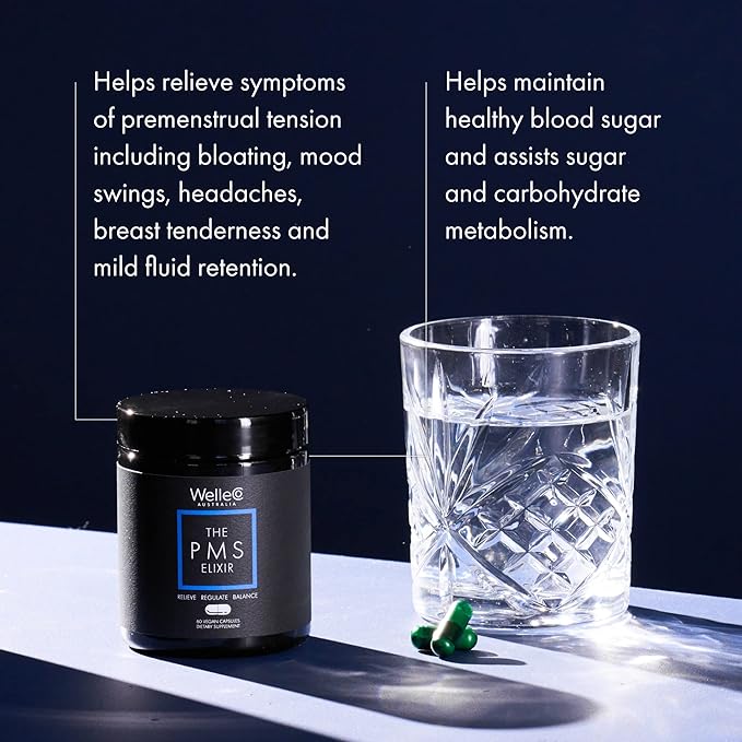 WelleCo PMS Elixir and The Goddess Elixir Bundle | Premenstrual Support Supplement for Women, Magnesium and Ashwagandha Capsules with Iron, Iodine | Hormone Balance for Women, Supports Perimenopause