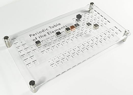 Acrylic Periodic Table Science Education Collection Bracket for Element Cubes + 9pcs 0.39" 10mm Engraved Density Up to 99.99% Pure Metal - Aluminium Bismuth Carbon Copper Iron Nickel Zinc Titanium Tin